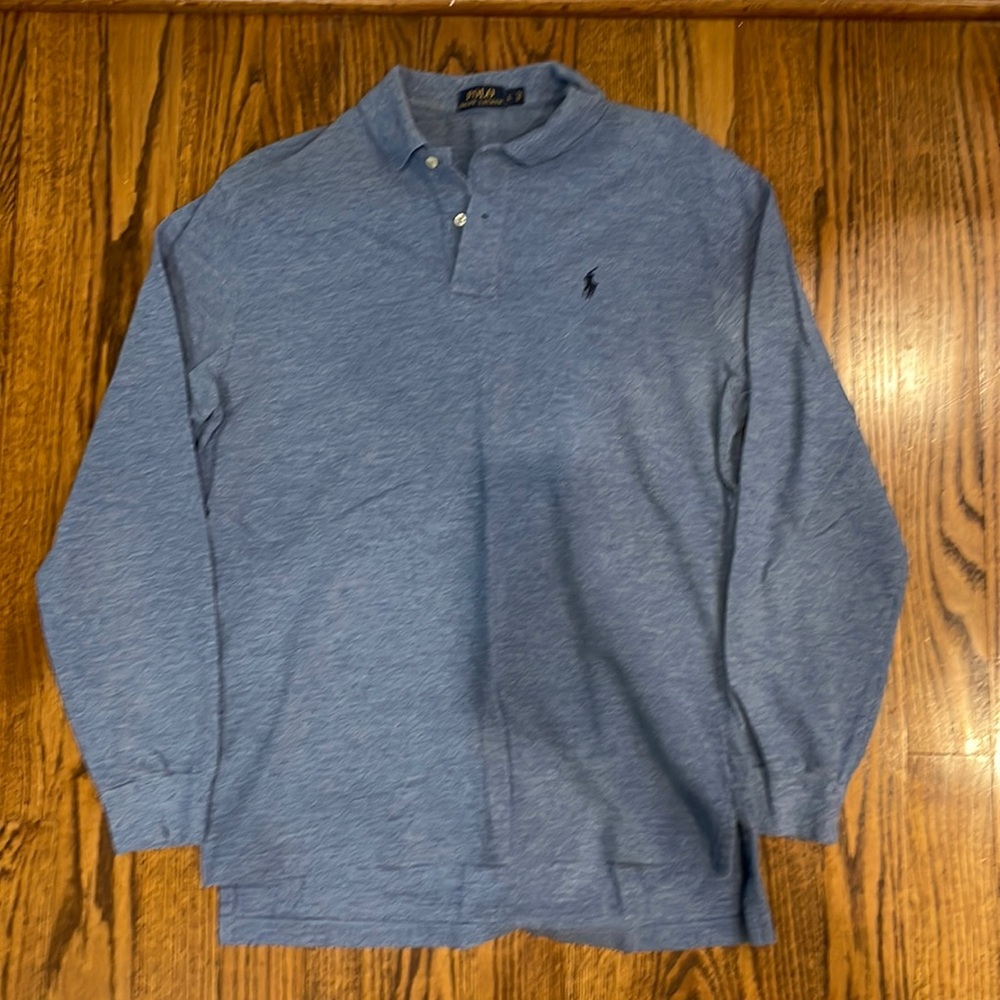 Men’s Ralph Lauren Long-Sleeve Polo Shirt. Size Large in Blue.